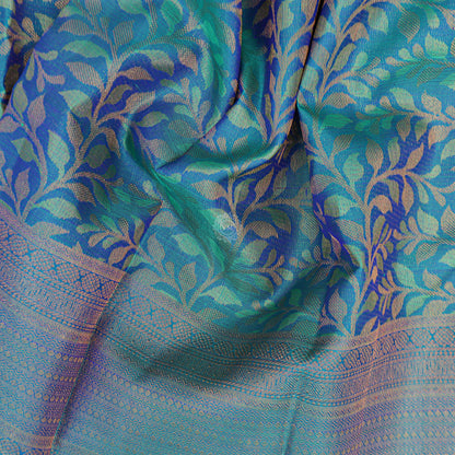 VM230727 Bluish Cyan with Purply Blue kanchipuram wedding silk saree