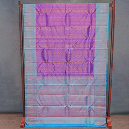 VM230738 Purple with Light blue kanchipuram wedding silk saree