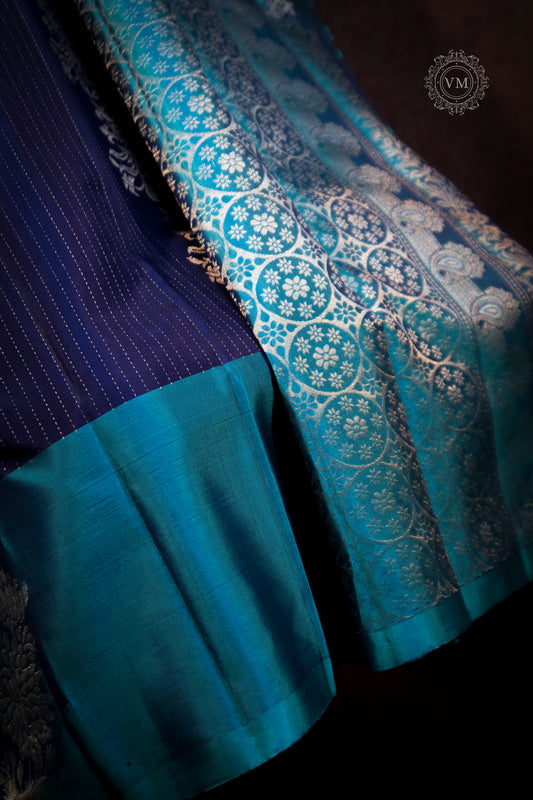 Plum Purple Handloom soft silk saree