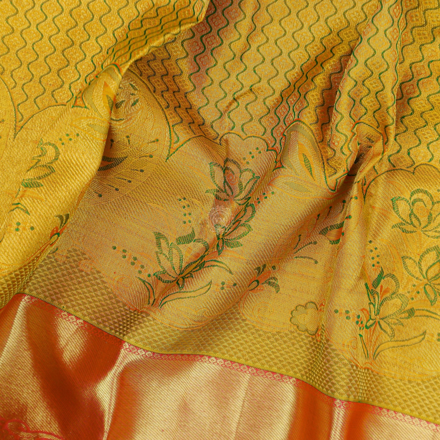 VM2307890 Old Gold with Pinkish Red kanchipuram wedding silk saree