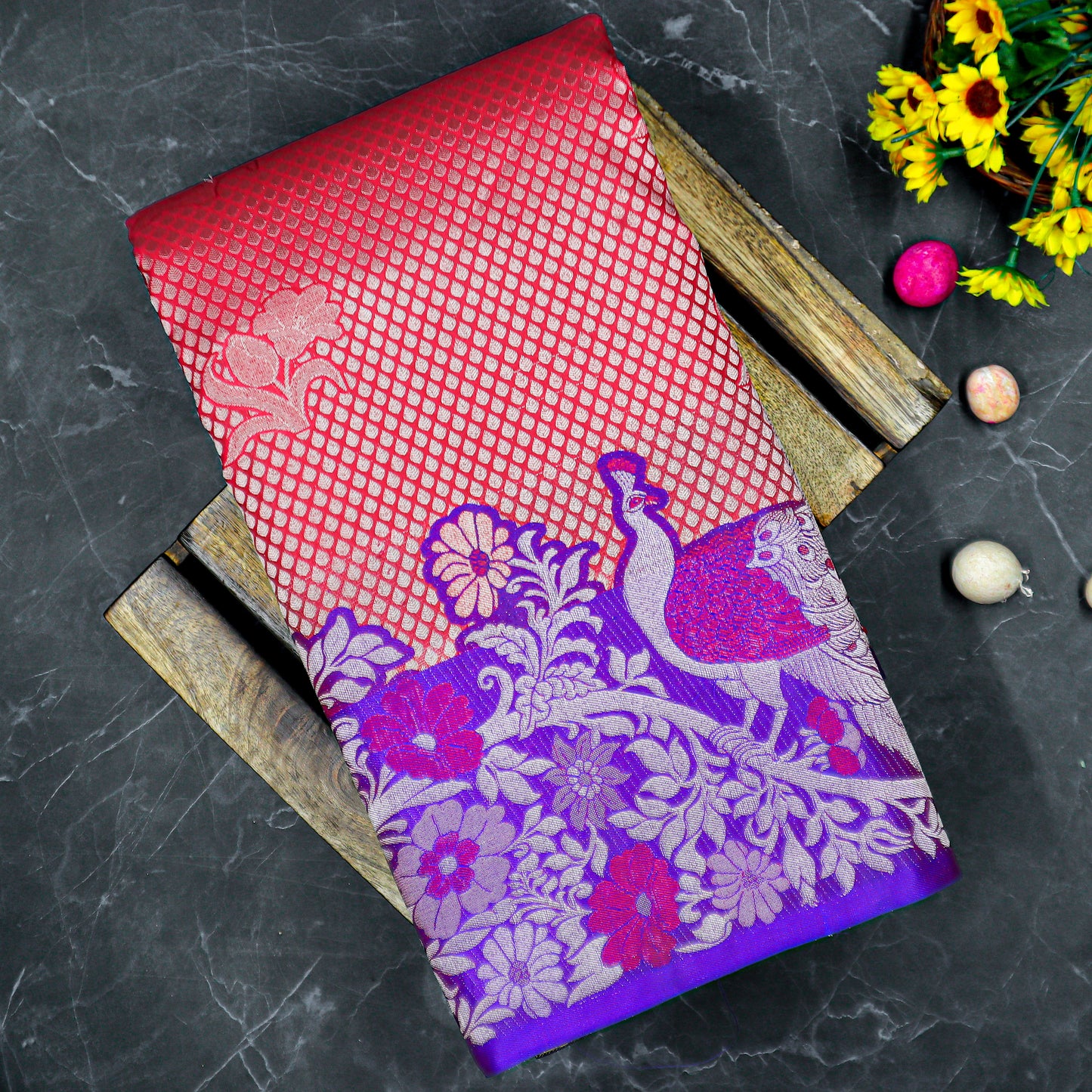 VM pink kanchipuram silk saree VM23052157