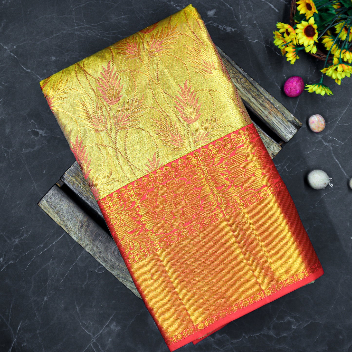 VM golden tissue wedding silksaree VM23042752