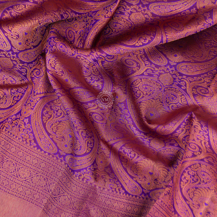 VM230713 Violet with Magenta kanchipuram wedding silk saree