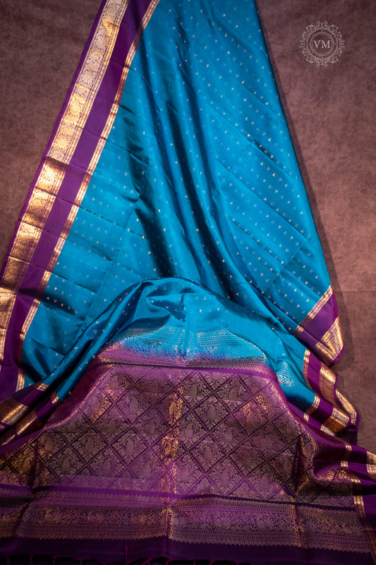 Royal Violet Handloom Soft Silk Saree