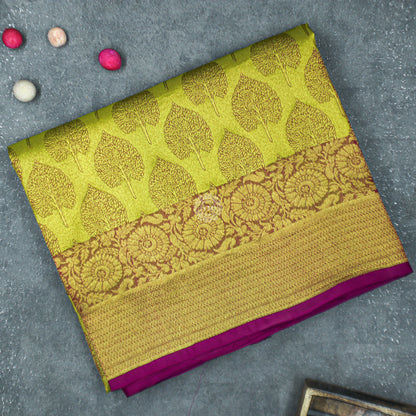 VM22082871 Dark Mustard with Sand Brown Semi silk saree