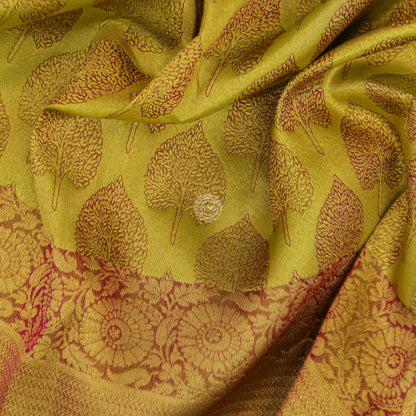 VM22082871 Dark Mustard with Sand Brown Semi silk saree