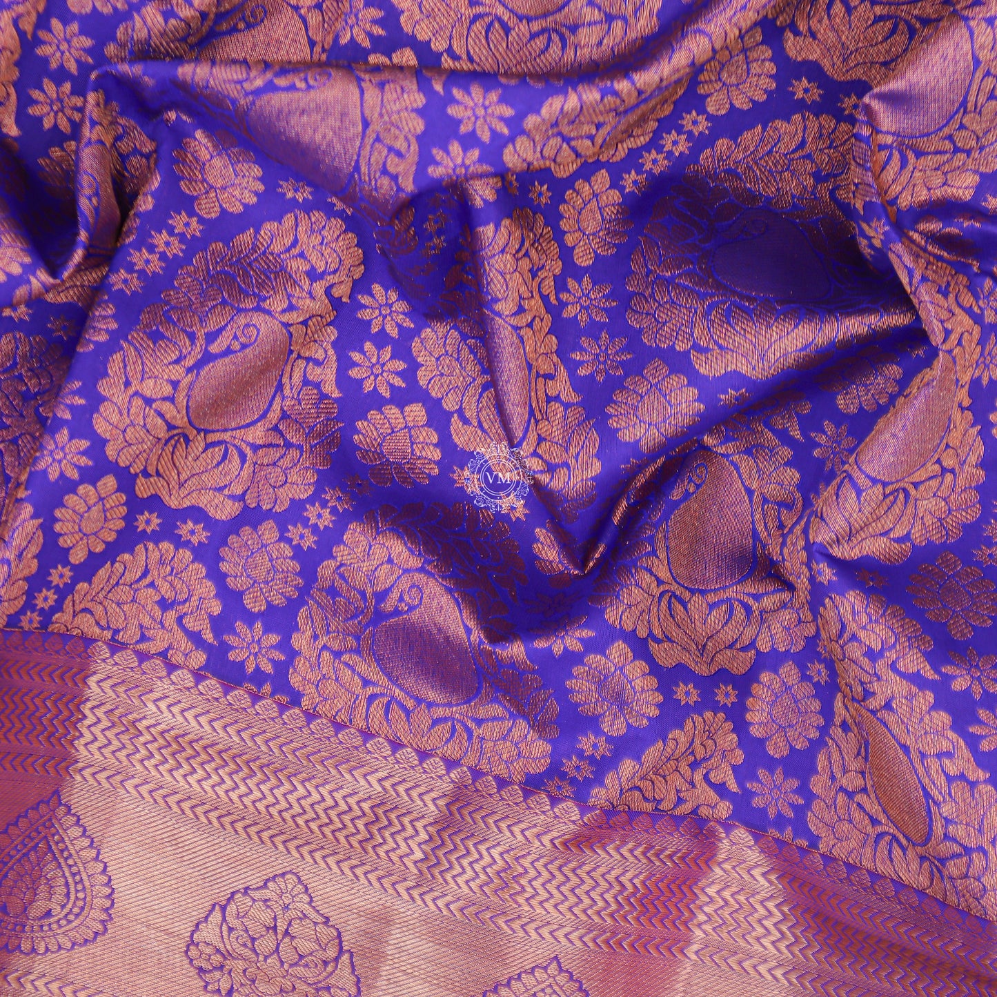 VM23074036 Blue with Violet Semi silk saree