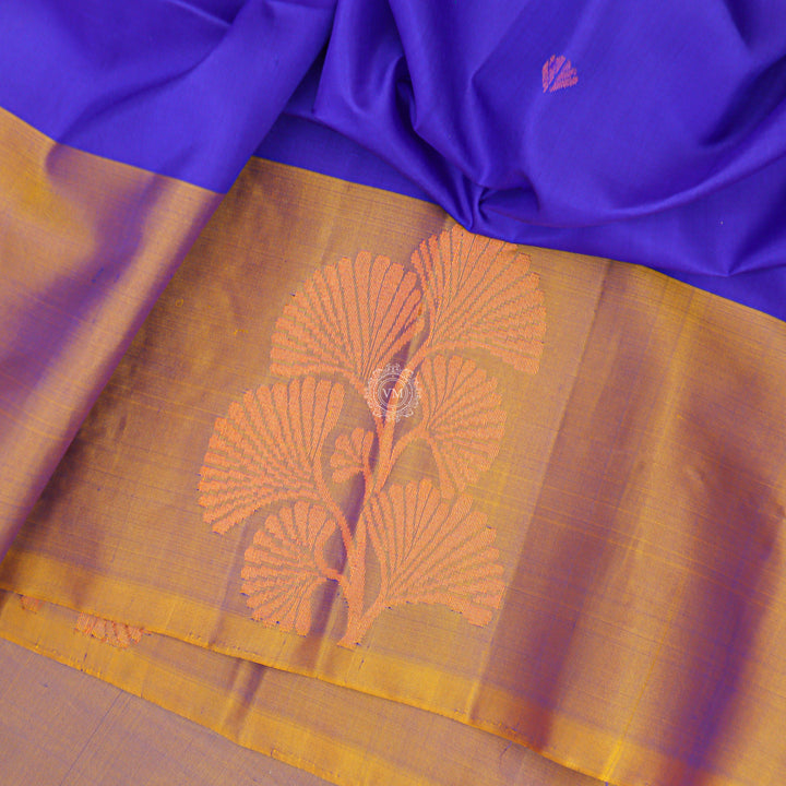 VM Blue Purple with Yellowish Orange Soft silk saree VM230895