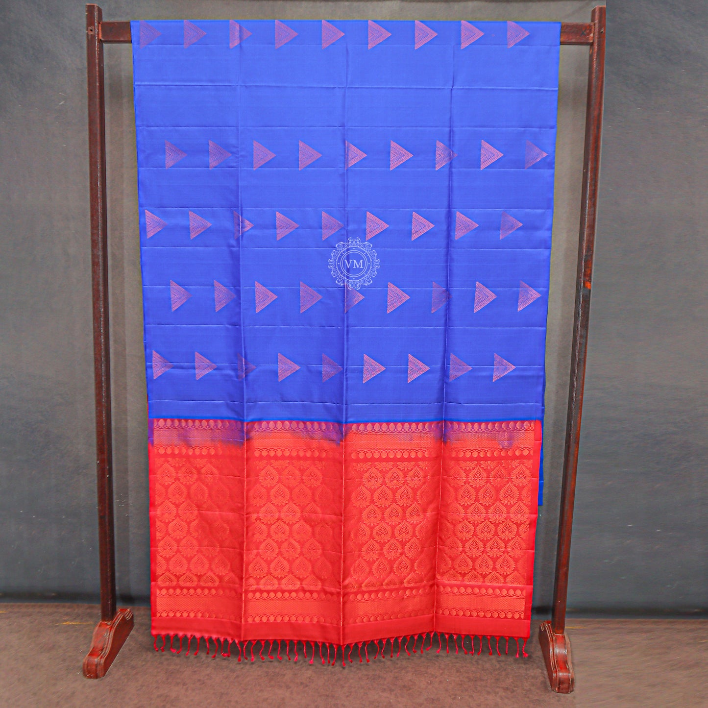 VM Ultramarine Blue with Persian Red Soft silk saree VM230869