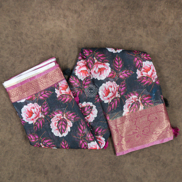 VM2308979 Linen cotton saree