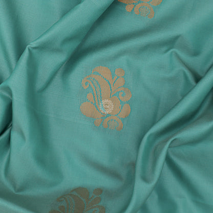 VM12082310 Greenish Cyan with Cadillac Pink Semi soft silk saree