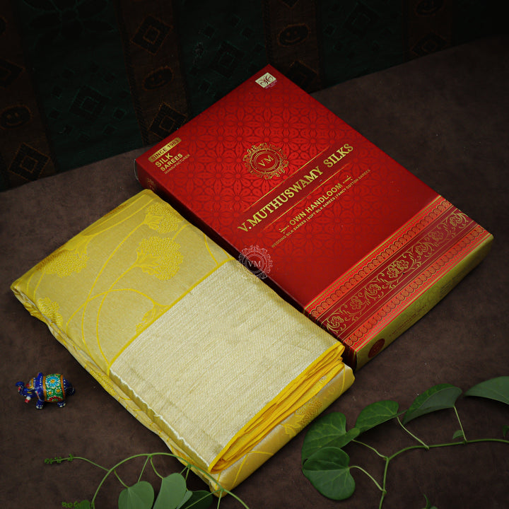 VM23082291 Olive Yellow with kanchipuram wedding silk saree