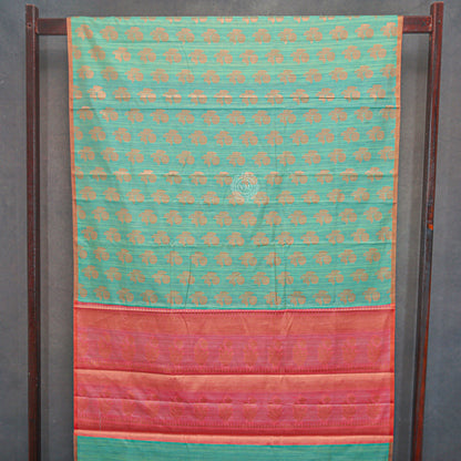 VM23082626 Greenish with Light red Semi soft silk saree