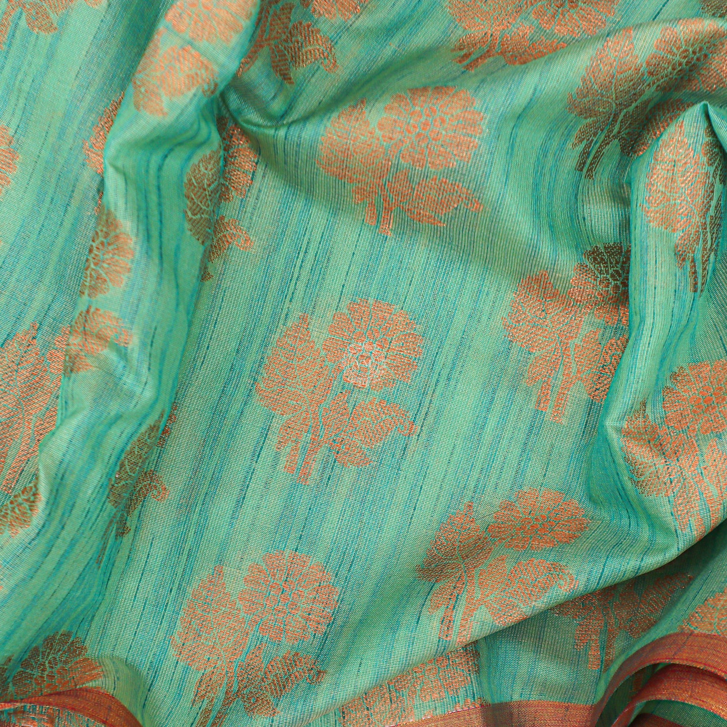 VM23082626 Greenish with Light red Semi soft silk saree