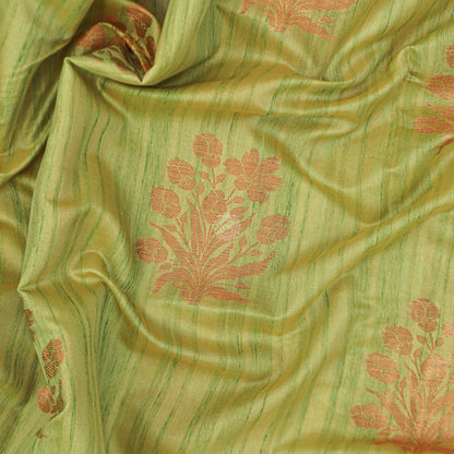 VM23082621 Greenish yellow with Orange Semi soft silk saree