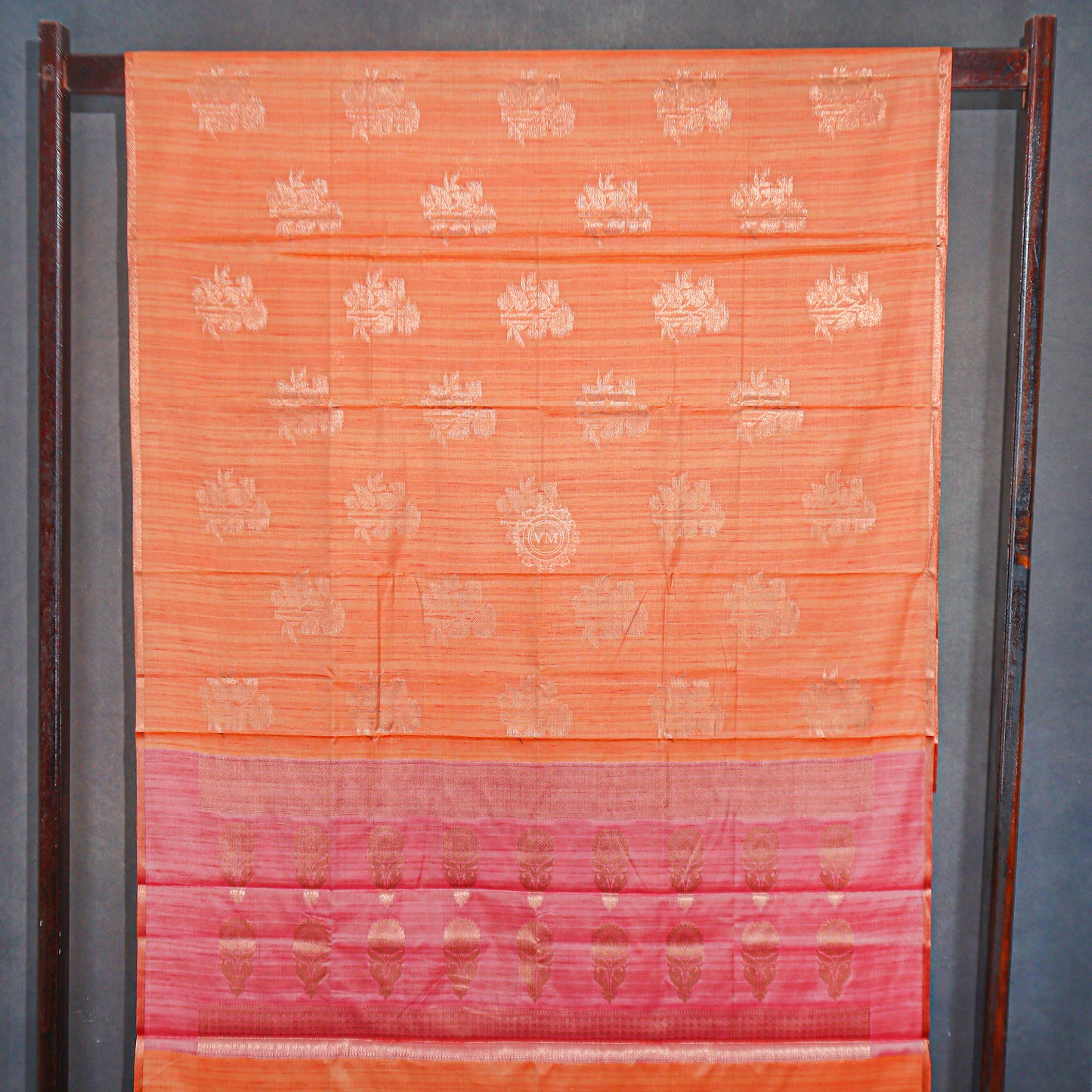 VM23082575 Orange with Light red Semi soft silk saree