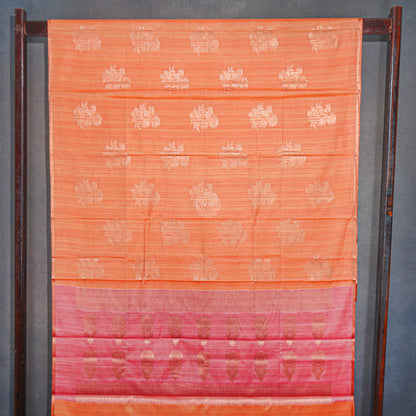 VM23082575 Orange with Light red Semi soft silk saree