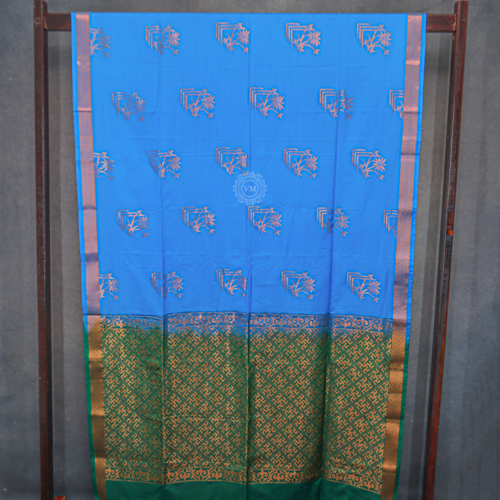 VM23083529 Blue with Green Semi soft silk saree