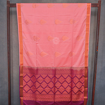 VM23083491 Light pink with Violet Semi soft silk saree