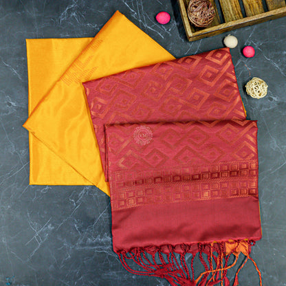 VM23083475 Yellow with Maroon Semi soft silk saree