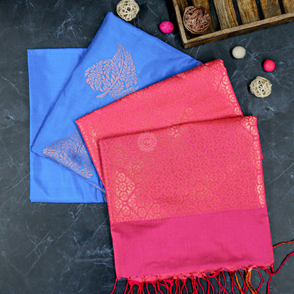 VM23083524 Blue with Pinkish Semi soft silk saree