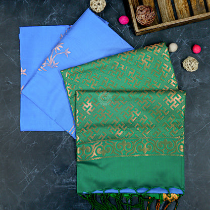 VM23083529 Blue with Green Semi soft silk saree