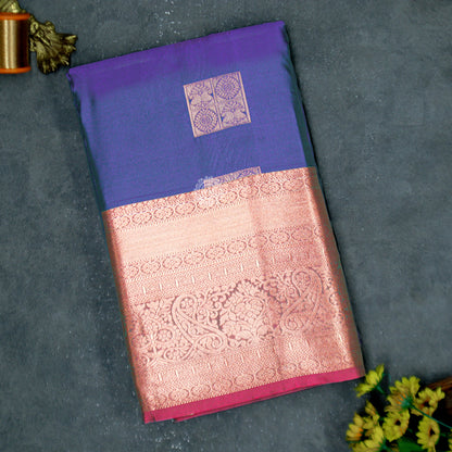 VM23083965 Purply blue with Light reddish Semi silk saree