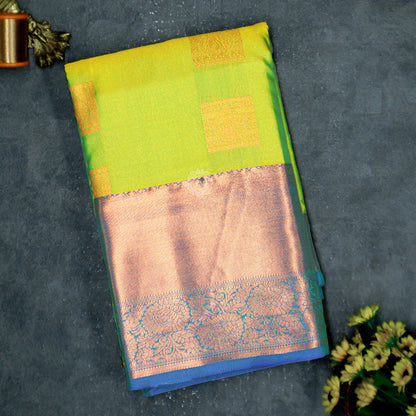 VM23083994 Golden Brown with Violet Semi silk saree