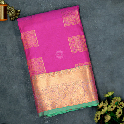 VM23083967 Magenta with green Semi silk saree