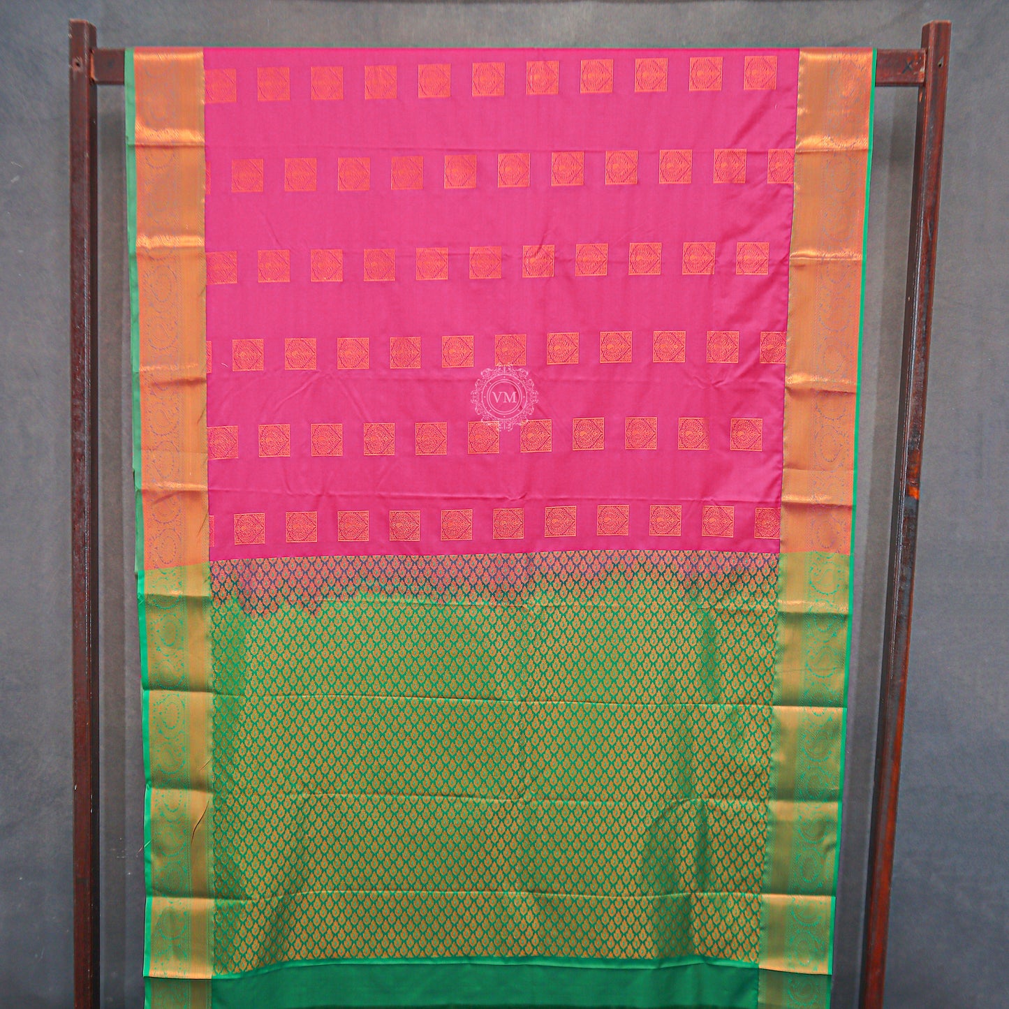 VM23083967 Magenta with green Semi silk saree