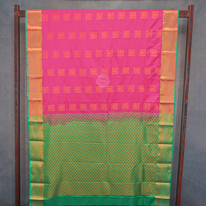 VM23083967 Magenta with green Semi silk saree