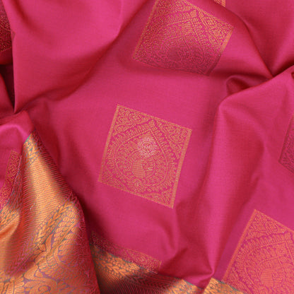 VM23083967 Magenta with green Semi silk saree