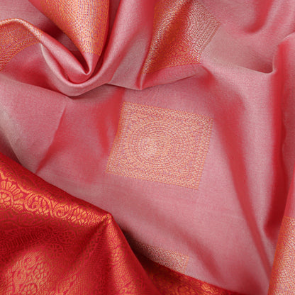 VM23083989 Pinkish red with Red Semi silk saree