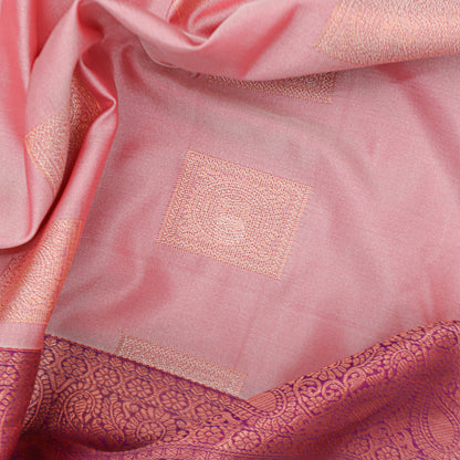 VM23083991 Soft Pink with Violet Semi silk saree