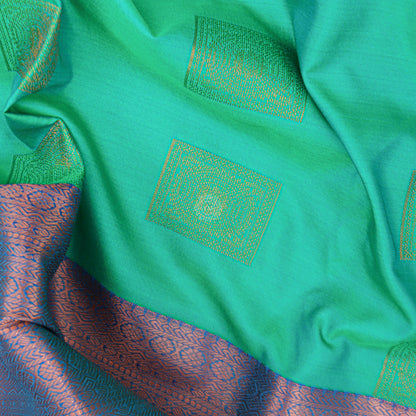 VM23083949 Green with Bluish violet Semi silk saree