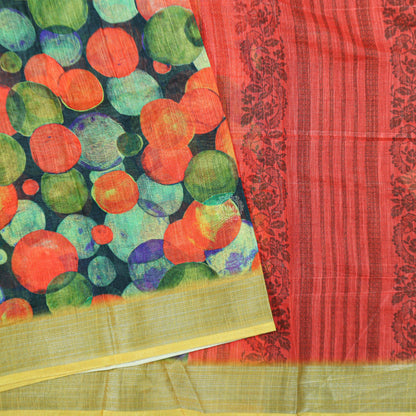 VM230953 Linen cotton saree