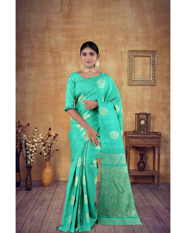 Soft Silk Saree Bluish Purple with self pallu