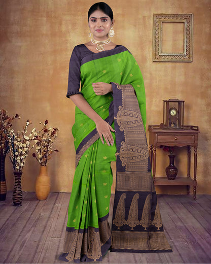 GREEN COLOUR SOFT SILK SAREE