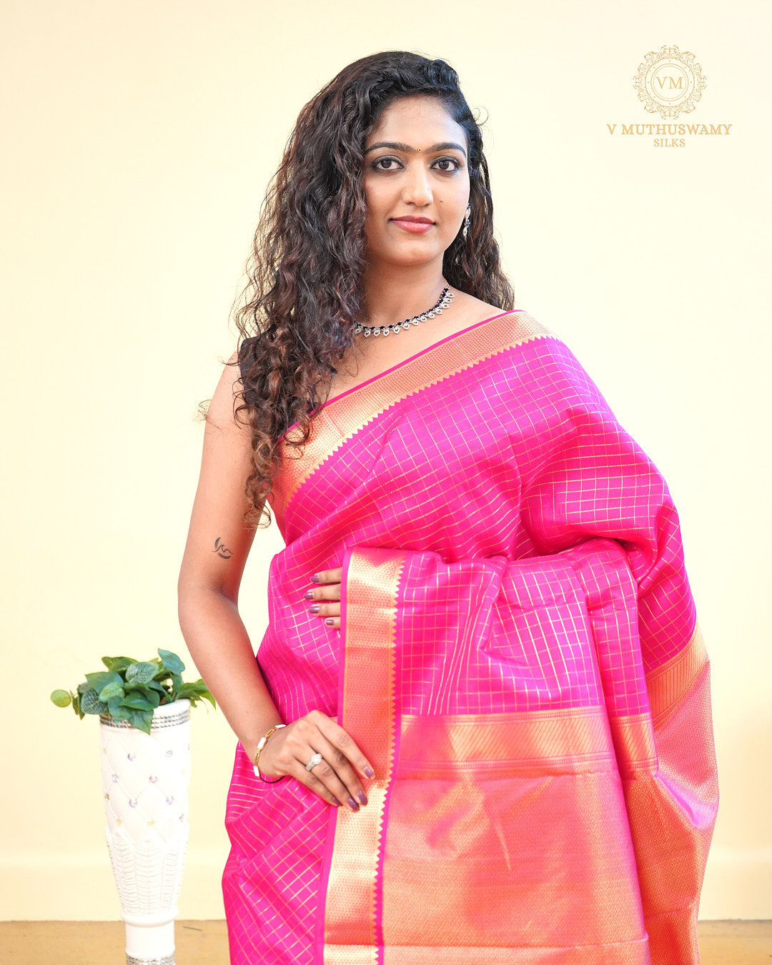 PINK KANCHIPURAM KORVAI SILK SAREE