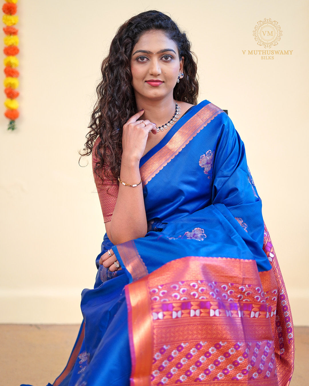 Blue and Pinkish Purple colour Semi Soft Silk  Saree