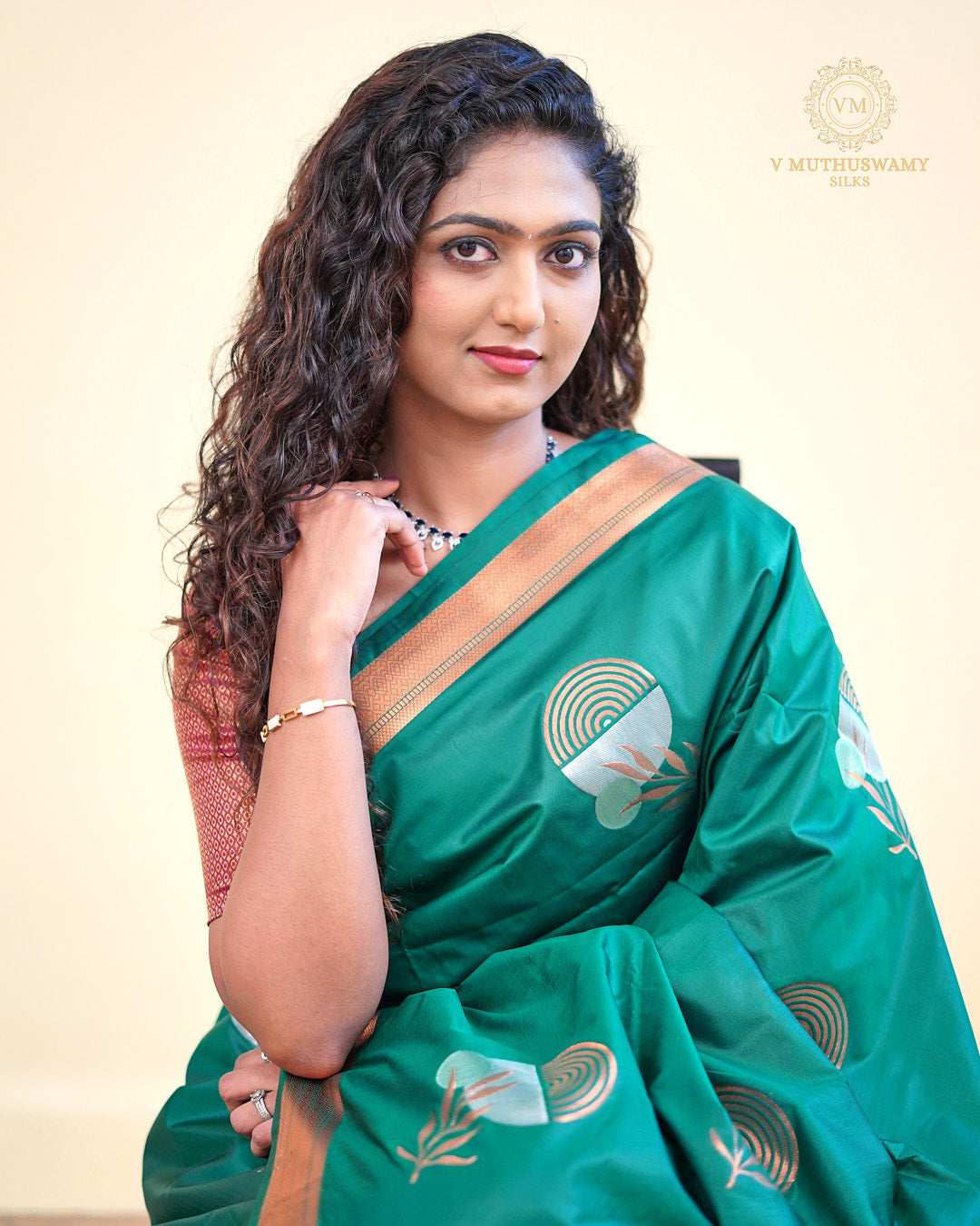 Blue Green and Bean red colour Semi Soft Silk  Saree