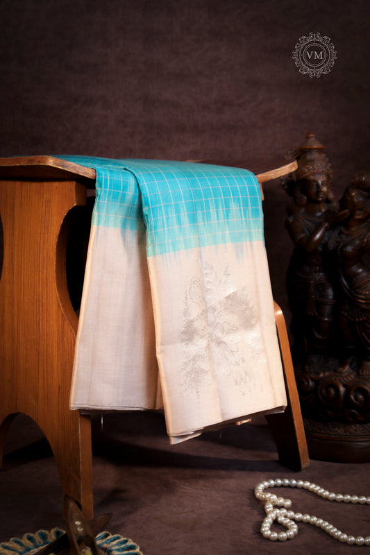 Pacific Blue Handloom soft silk saree