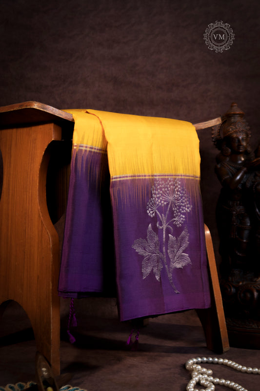Lightning Yellow Handloom soft silk saree