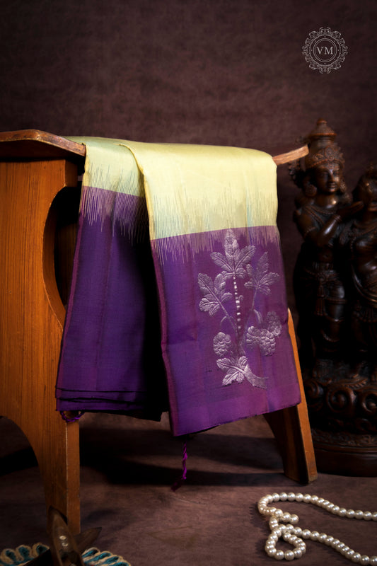 Goldenrod Yellow Handloom soft silk saree
