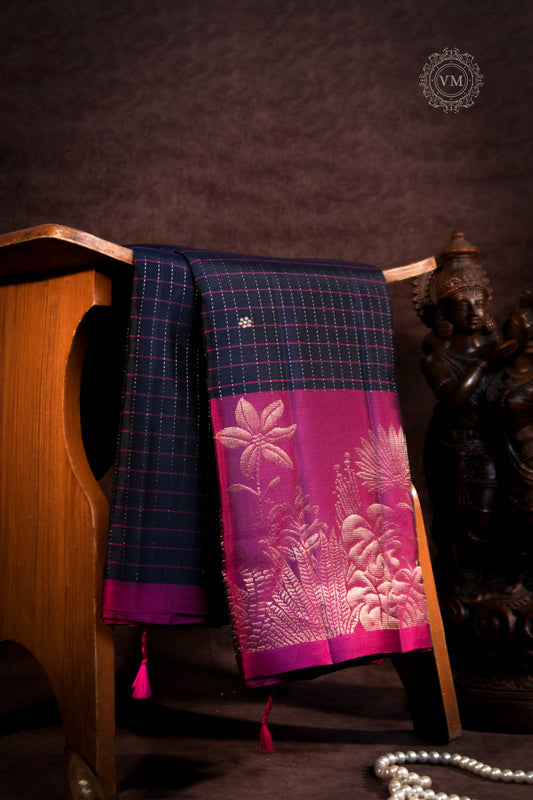 Velvet Maroon Handloom soft silk saree