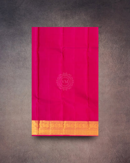 RUST ORANGE COLOUR KANCHIPURAM TRADITIONAL SILK SAREE