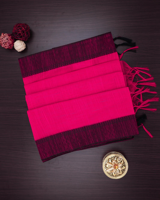 Cotton saree dark hot pink