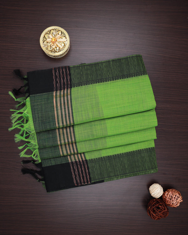 Cotton saree leaf green colour