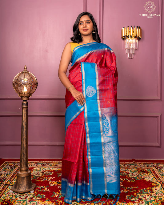 RED colour Handloom  soft silk saree