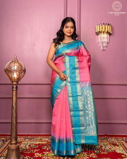 PINK colour Handloom  soft silk saree